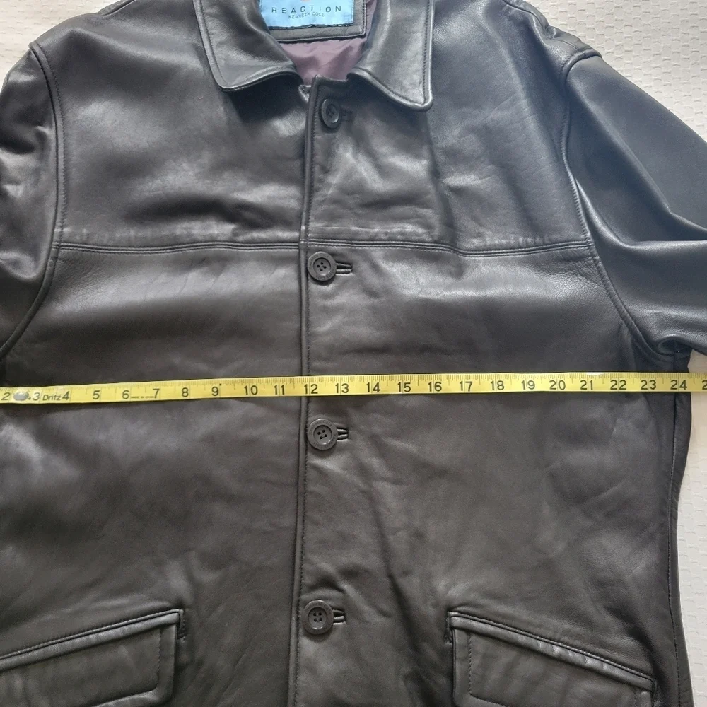 Kenneth Cole Reaction Black Leather Jacket.